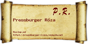 Pressburger Róza névjegykártya